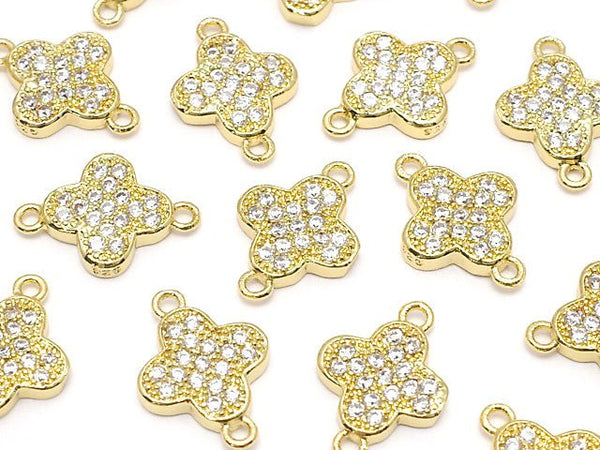 Metal Parts Joint Parts Flower 12 x 8.5 Gold Color (with CZ) 1 pc $1.99