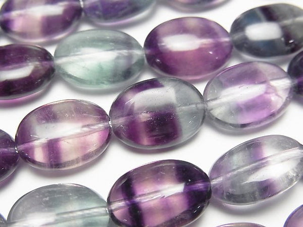 [Video] Mongolian multicolor Fluorite AAA Oval 14x10x6 mm half or 1 strand beads (aprx. 15 inch / 37 cm)