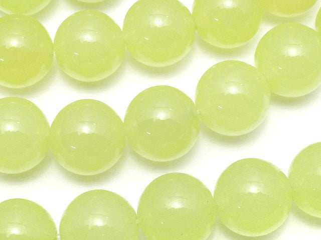 Yellow Green Jade Round 12mm 1strand beads (aprx.15inch / 38cm)