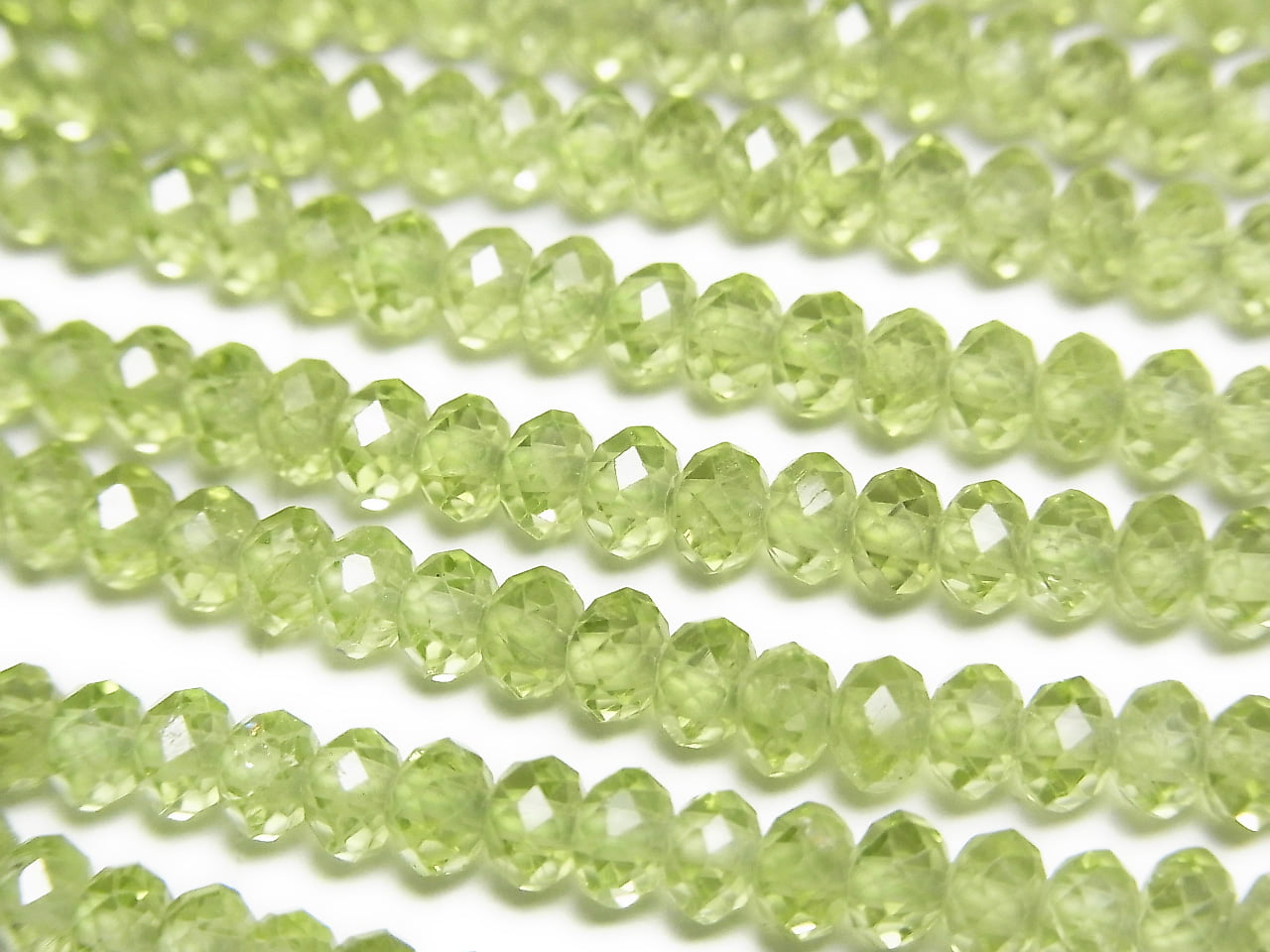 High Quality! Peridot AAA Faceted Button Rondelle 4x4x2.5mm half or 1strand beads (aprx.15inch/37cm)