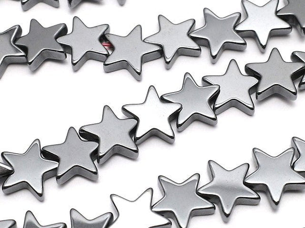 Hematite star 8x8mm x 2mm 1strand beads (aprx.15inch / 38cm)