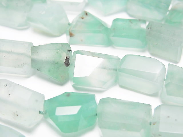 [Video] High Quality Aquaprase Faceted Nugget half or 1strand beads (aprx.15inch/38cm)