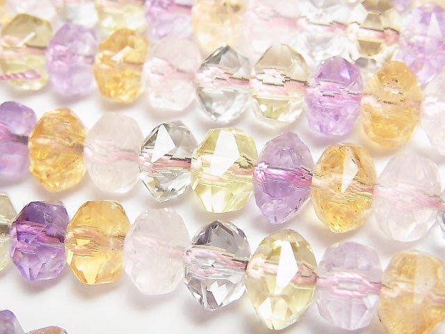 [Video]High Quality! Mixed Stone AAA- Star Faceted Button Rondelle 9x9x6mm 1/4 or 1strand beads (aprx.15inch/38cm)