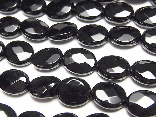 Onyx  Faceted Oval 10x8x4mm half or 1strand beads (aprx.15inch/38cm)