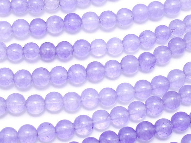 Purple Color Jade (Clear Type) Round 4mm 1strand beads (aprx.15inch / 37cm)