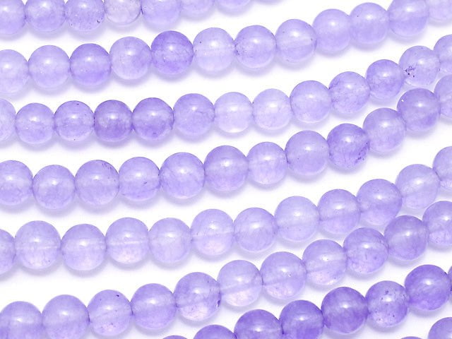 Purple Color Jade (Clear Type) Round 4mm 1strand beads (aprx.15inch / 37cm)