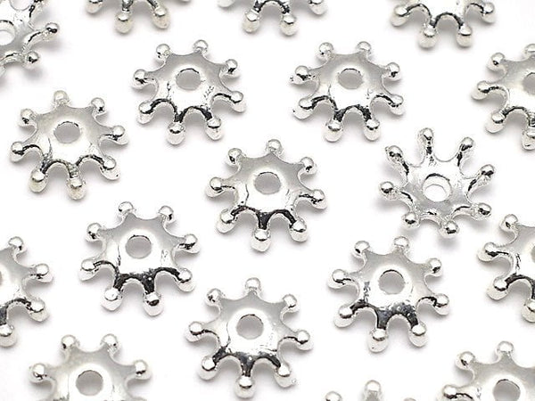 Metal Parts Bead cap 8 x 8 x 2 mm silver color 10 pcs