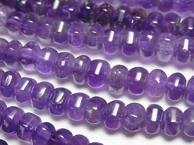 Amethyst AA++ 6Faceted Faceted Button Roundel 6x6x4mm half or 1strand beads (aprx.15inch/38cm)