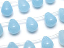 Light Blue Jade Drop 12x9x9mm half or 1strand beads (aprx.15inch/38cm)