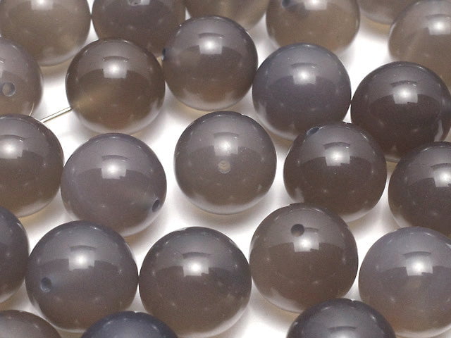 [Video] Grey Onyx AAA Half Drilled Hole Round 10mm 10pcs