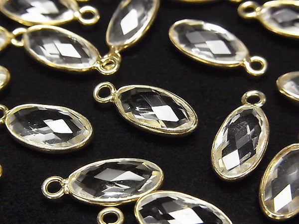 [Video] High Quality Crystal AAA Bezel Setting Faceted Oval 13x7mm 18KGP 2pcs