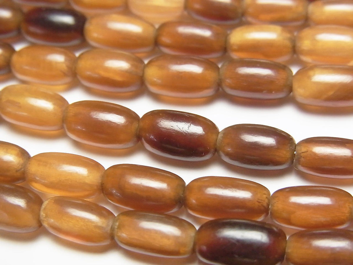 Buffalo Horn Rice 9x4x4mm Brown 1strand beads (aprx.15inch/38cm)