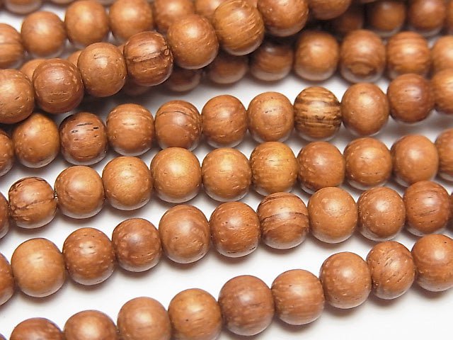 Bayon Wood Beads Semi Round 6mm 1strand beads (aprx.15inch / 38cm)