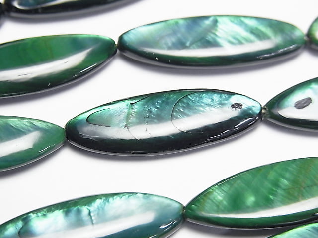 [Video] Green color Shell Marquise 30x10x4mm 1strand beads (aprx.13inch/33cm)