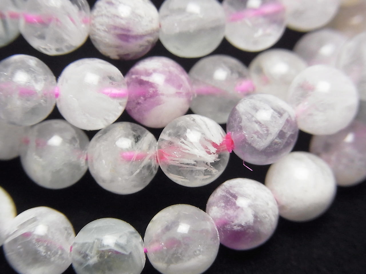 Multi Angel Feather Fluorite Round 6mm Bracelet