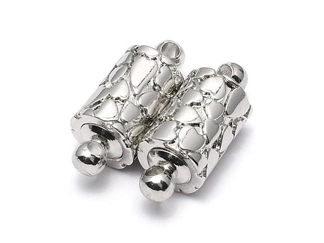 Metal parts Magnet type with Jump Ring Clasp 19x8x8 Silver color 1pair