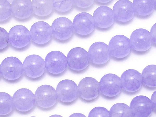 Purple Color Jade (Clear Type) Round 6mm 1strand beads (aprx.15inch / 36cm)