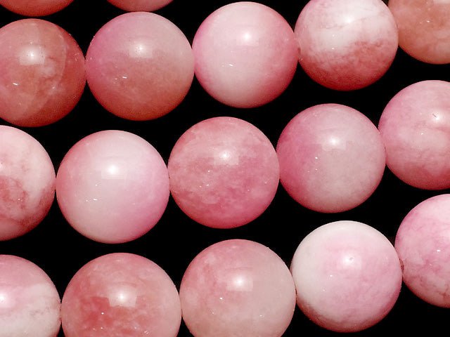 1strand $6.79! Pink & White Jade Round 12mm 1strand beads (aprx.15inch / 38cm)