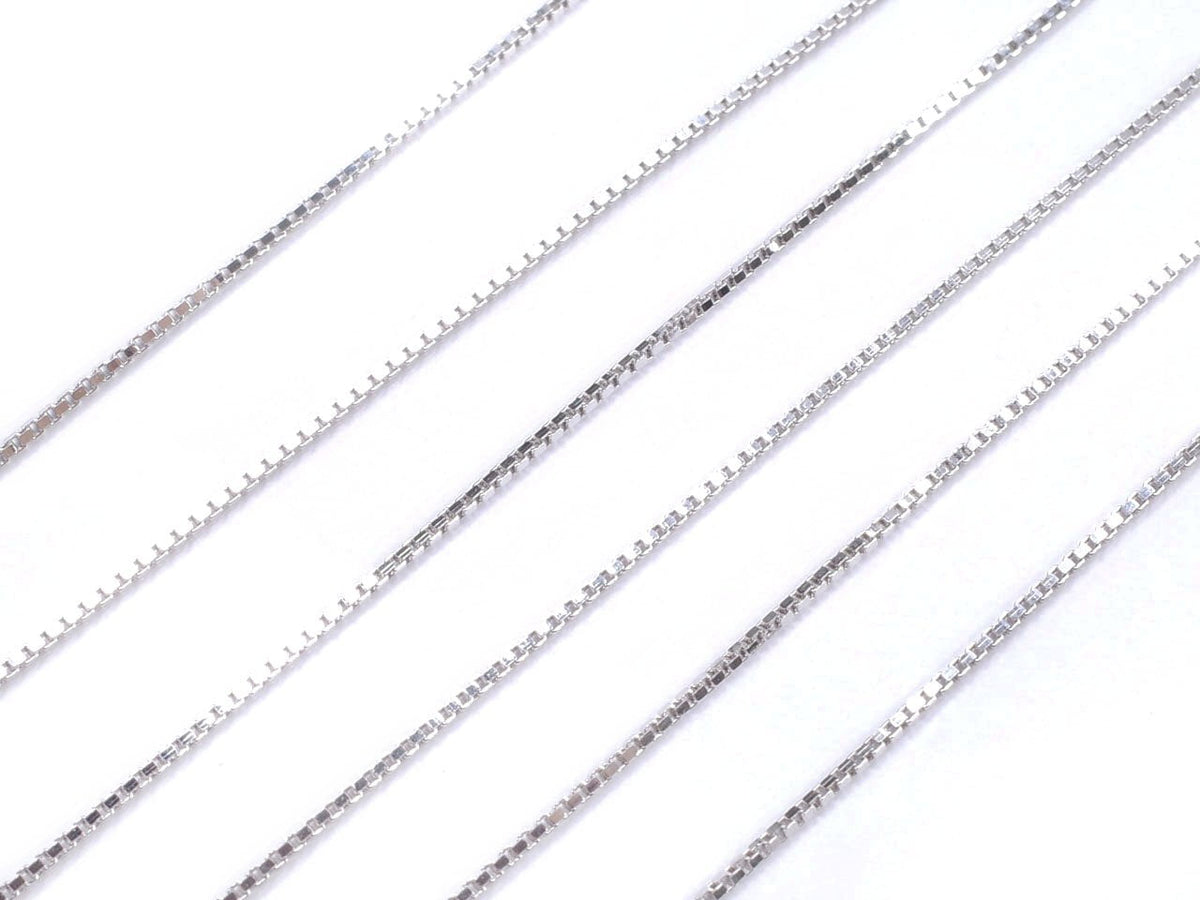 Chaîne vénitienne en argent 925 avec ajusteur coulissant, 0,5 mm, plaquée rhodium [45 cm], 1 pièce