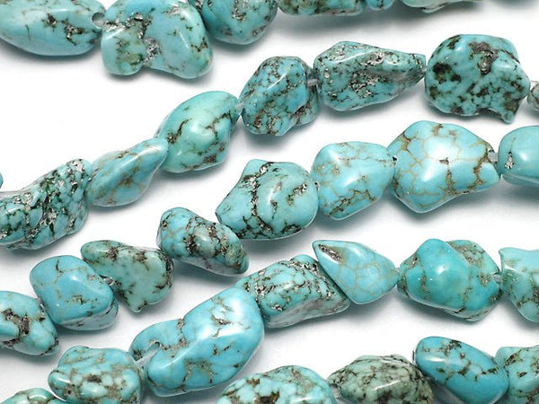 [Video]Magnesite Turquoise Nugget 1strand beads (aprx.15inch/36cm)