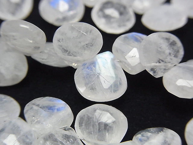 [Video]High Quality Rainbow Moonstone AA++ Chestnut Faceted Briolette 1strand beads (aprx.7inch/18cm)