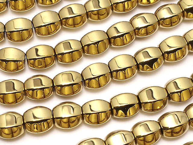 Hematite 6 Faceted Round 6 x 6 mm x 6 mm gold coating 1 strand beads (aprx.15 inch / 38 cm)