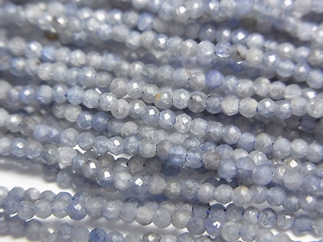 [Video]High Quality! Sri Lanka Sapphire AA Faceted Round 2mm 1strand beads (aprx.15inch/37cm)