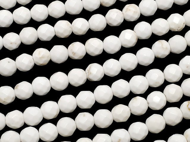 Magnesite  32Faceted Round 4mm 1strand beads (aprx.15inch/36cm)