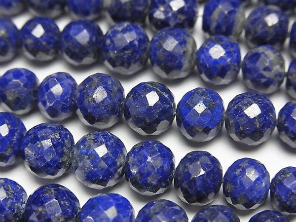 [Video] Lapislazuli AA++ Faceted Button Roundel  1strand beads (aprx.8inch/20cm)