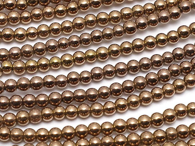 Hematite Round 2mm Bronze Color Coating 1strand beads (aprx.15inch / 38cm)