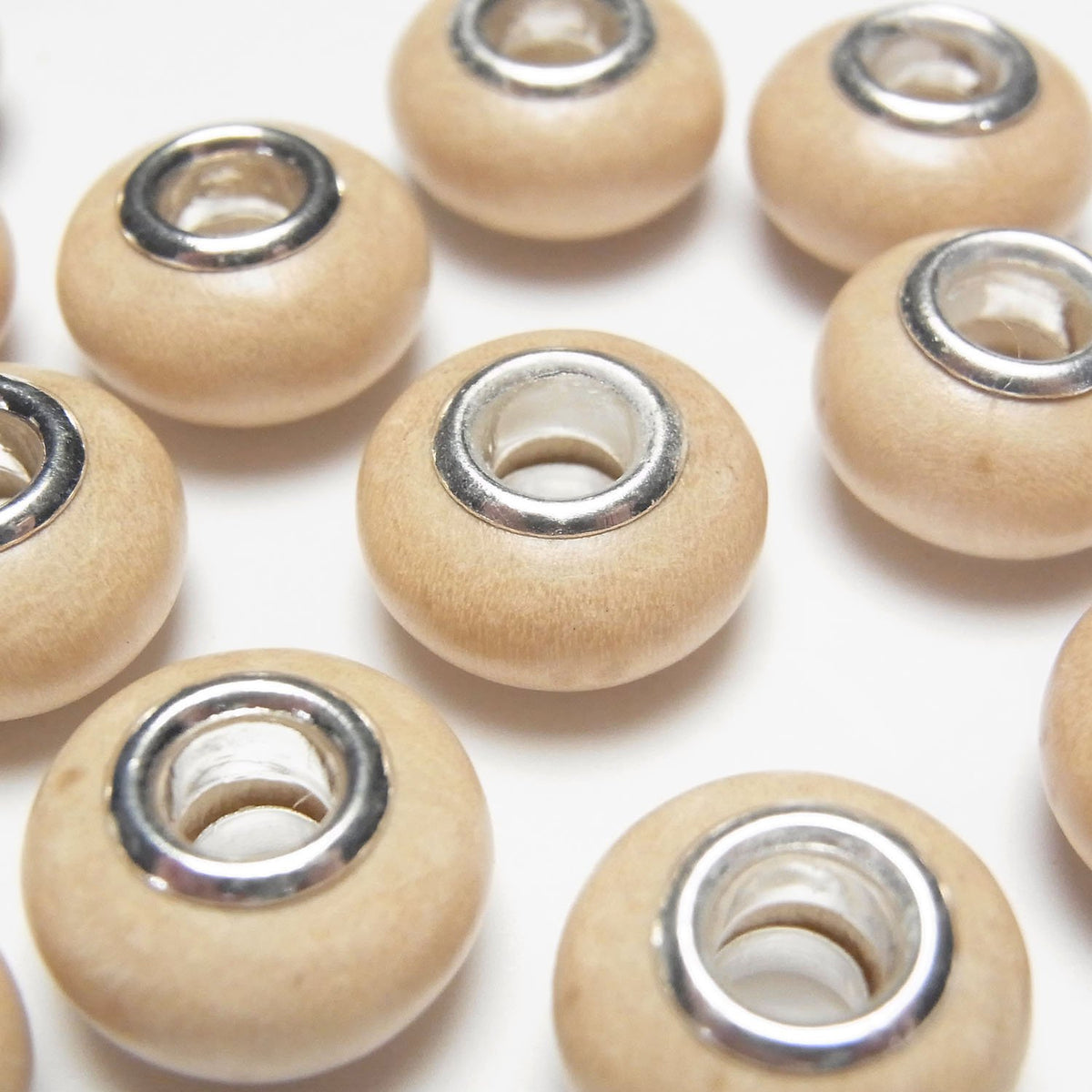 White Wood Rondelle 13 mm [5 mm hole] 5 pcs $2.79!