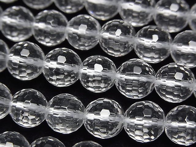 [Video] High Quality! Crystal AAA + 128 Faceted Round 8 mm "Special cut" 1/4 or 1strand beads (aprx.15 inch / 36 cm)