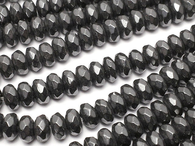 [Video] Magnetic! Hematite Faceted Button Rondelle 6x6x3mm 1strand beads (aprx.15inch / 37cm)