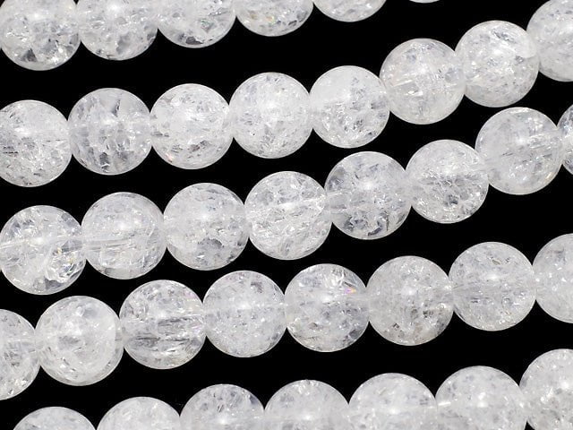 Cracked Crystal Round 6mm NO.2 (more cracks) 1strand beads (aprx.15inch/36cm)