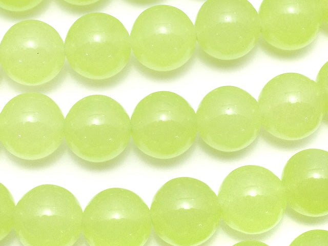 Yellow Green Jade Round 10mm 1strand beads (aprx.15inch / 36cm)