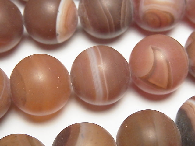 [Video] Frost Orange Stripe Agate Round 16 mm half or 1 strand beads (aprx.15 inch / 36 cm)