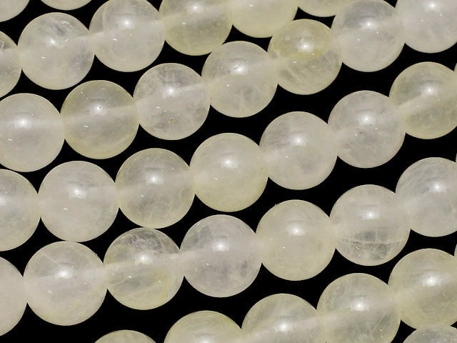 Pastel Yellow Color Jade Round 8mm 1strand beads (aprx.15inch / 36cm)