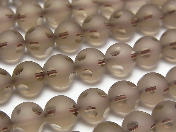 [Video] Smoky Quartz polka dot Faceted Round 8mm half or 1strand beads (aprx.15inch / 38cm)