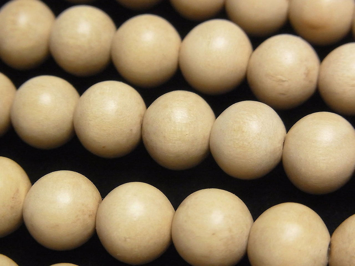 1strand $3.19! White Wood Semi Round 10mm 1strand beads (aprx.15inch / 38cm)