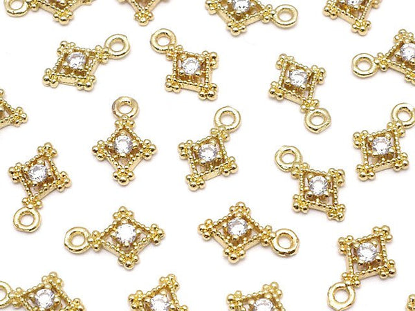 Metal Parts Diamond Charm Gold Color (with CZ) 3pcs $2.99!