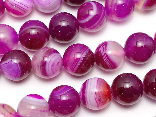 [Video] Pink Stripe Agate Round 10mm 1strand beads (aprx.15inch/36cm)