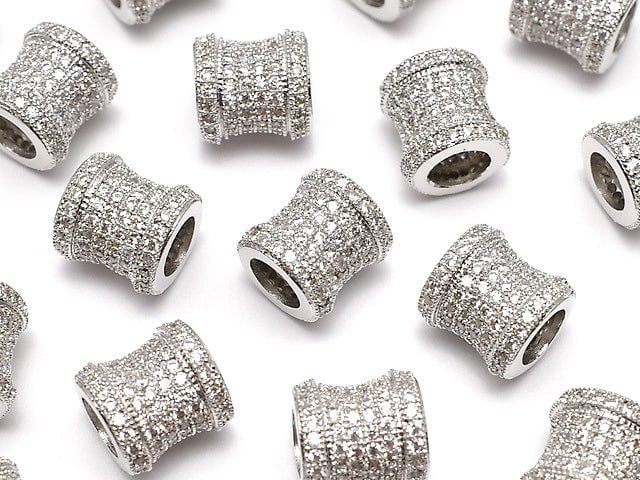 Metal Parts Tube 9 x 8.5 x 8.5 Silver Color (with CZ) 1 pc $4.59!