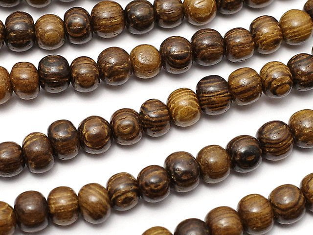 Wood Beads  Semi Round 4mm 1strand beads (aprx.15inch/38cm)