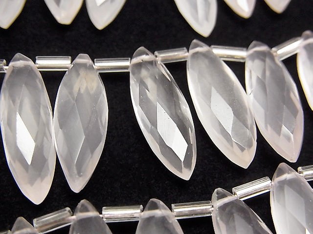 [Video] High Quality Rose Quartz AA++ Faceted Marquise 1strand (12pcs)