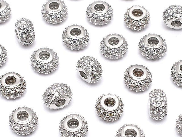 Metal Parts Roundel 6x6x3.5 (with CZ) Silver Color 1pc $2.19!