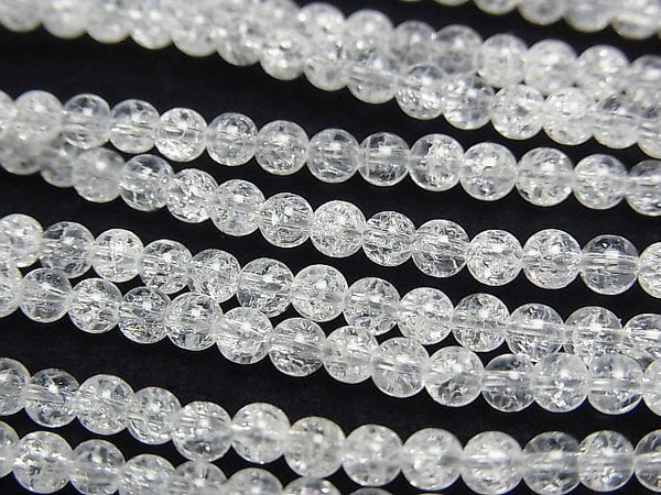 Cracked Crystal Round 3mm NO.2 (many cracks) 1strand beads (aprx.15inch/38cm)