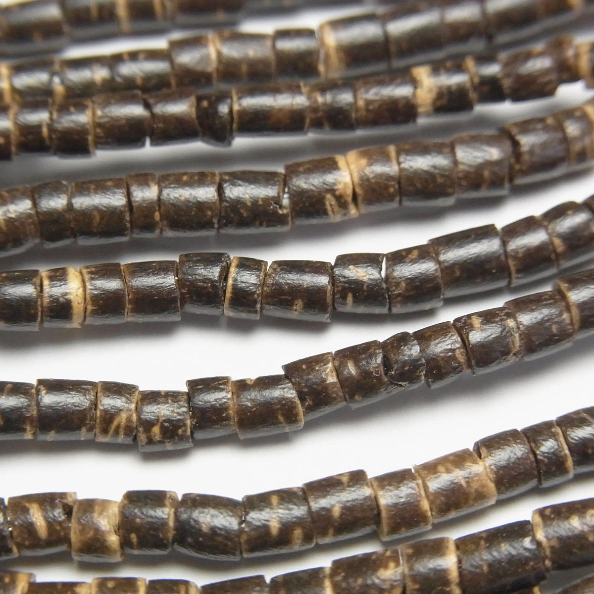 Coconut Tube 3x3x3mm Brown 1strand beads (aprx.23inch/58cm)