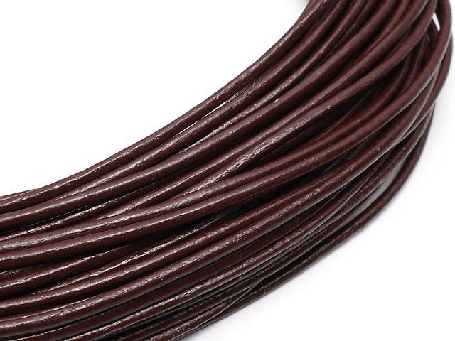 Europe Leather Cord Round wire [1 mm] [1.5 mm] [2 mm] Dark Red 1 Roll (20 m)