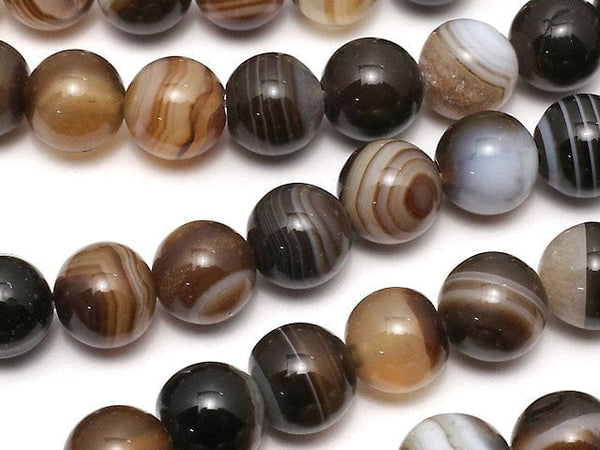 Brown stripe agate AAA Round 8mm 1strand beads (aprx.14inch / 35cm)