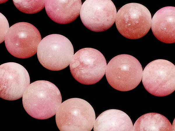 Pink & White Jade Round 10mm 1strand beads (aprx.15inch / 37cm)